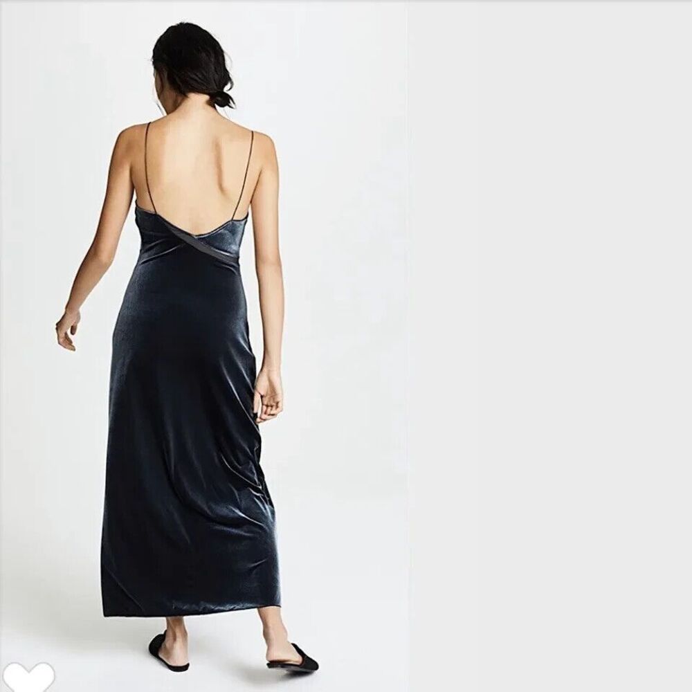 Free‎ People Intimately Velvet Maxi Slip Dress Jade Green Whimsigoth Fairy Sm - Picture 6 of 15